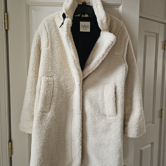 SAM NEW YORK Cream Teddy Coat - Picture 7 of 12